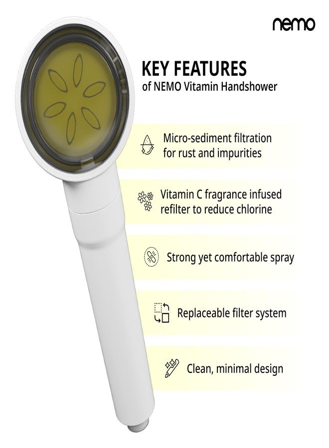 NEMO Vitamin Hand Shower | Made in South Korea | Removes Residual Chlorine, Rust, Dirt, Larvae & Heavy Metals | Melt-Blown Sediment Filter Included | Experience Aroma Therapy with Vita Refilters - Image 3